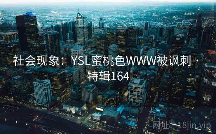 社会现象：YSL蜜桃色WWW被讽刺 · 特辑164